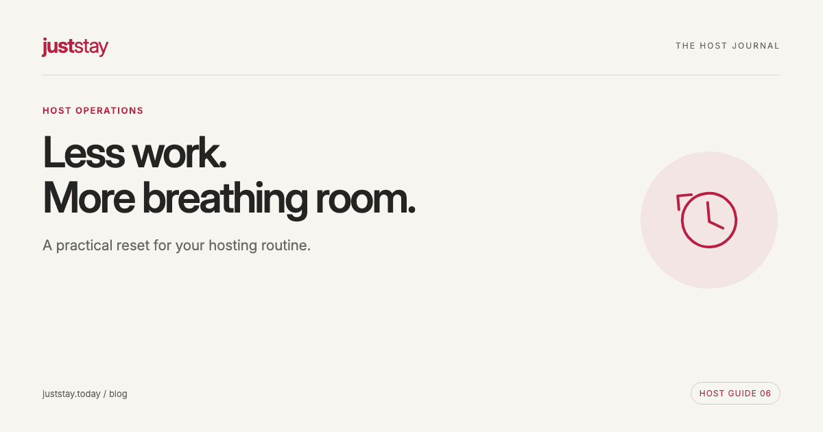 Airbnb host burnout: a practical plan to reduce the workload — a JustStay host journal guide